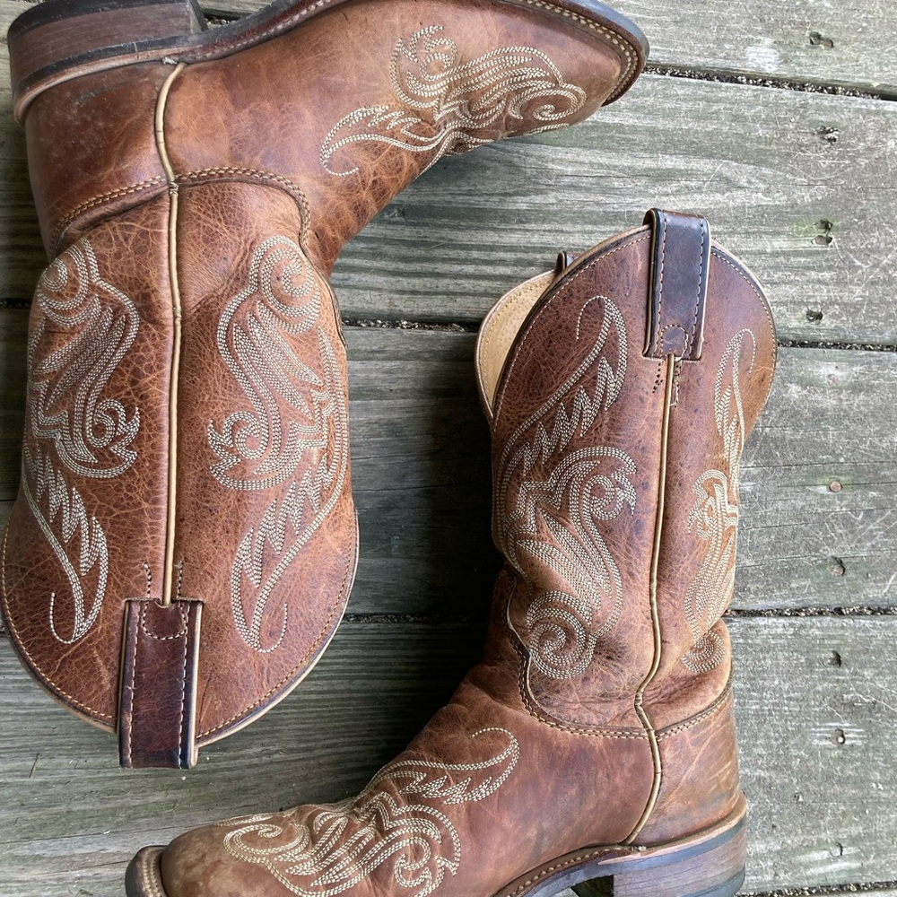 Justin Boots Women's Light Brown Western Cowboy Boots - Picture 4 of 9